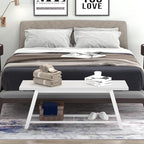 Industrial Entryway Bench Rustic Wood and Metal Storage Bench for Indoor Living Dining Room Bedroom Long Shoe Benches Seat (White)