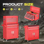 8-Drawer Rolling Tool Chest with Lock, Detachable Tool Cabinet Cart with Wheels, High-Capacity Mechanic Tool Organizer for Garage Workshop Warehouse Storage