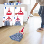 Commercial Mop Head Replacement,Industrial Wet Mop Refills with Cotton Looped End String for Floor Cleaning Heavy Duty,Pack of 6,Blue