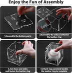 12 Pack Assembled Baseball Display Case, UV-Blocking Acrylic Baseball Holder Display Case, 3.2 Inch Cube Clear Softball Holder Box, Signed Baseballs Protector for Collectibles, Tennis Ball