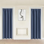 JIUZHEN Blackout Doorway Curtains 80 inch Length - 2 Panels Thermal Insulated Privacy Soundproof Rod Pocket Closet Door Curtains Room Divider for Bedroom, Office, 42 x 80 inches, Dusty Blue