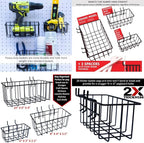 Heavy Duty Black Pegboard Hooks and Baskets for Hanging Tools, 73 Pieces 1/4'' Peg Board Accessories Peg Hooks and Bins, Peg Board Attachments for Organizing Tools Garage Kitchen Bathroom Craft Room