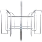 SSWBasics 4-Tier Chrome Rotating Standing Literature Rack - 64'H x 16"D - 16 Pockets Total - Sleek Floor Standing Book Display Rack for Periodicals - Sturdy Comic Book Display Stand for Magazines,