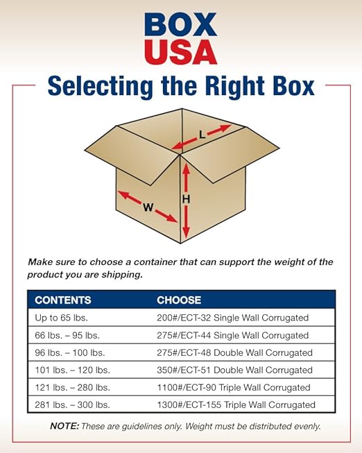 BOX USA Shipping Boxes 4"L x 4"W x 18"H, 25-Pack Tall Corrugated Boxes for Shipping, Packaging, Moving, Storage Box for Home or Business, Strong Wholesale Bulk Boxes