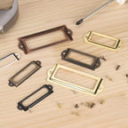 PATIKIL 60x24mm Metal Label Holders, 30 PCS Label Name Card Tag Frames with Screws for Office Library File Cabinets Shelves Wood Drawers Fabric Bins, Yellow