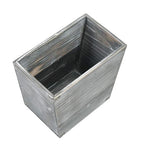 VERGOODR Grey Farmhouse Style Torched Wood Trash Can Waste Bin with Decorative Metal Brackets Trash Can for Bedroom,living room, Bathroom & Office (Gray)
