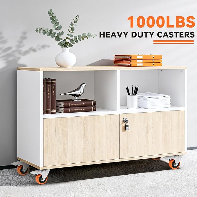 WBD WEIBIDA 3 Inch Swivel Caster Wheels with Brake, Safety Dual Locking Casters Set of 8 Heavy Duty Plate Casters, Premium Polyurethane Wheels for Furniture and Workbench((Screws and Spanner)