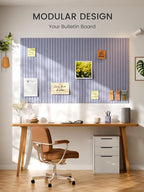Bumusty Large Cork Board Alternative-47 x35 Felt Bulletin Board Tiles, with 30 Pushpins, 70 Adhesive Tabs, 12-Pack Slat Wall Paneling, Cork Boards for Office Push Pin Board Felt Board-Soft Periwinkle