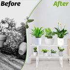2 Tier Metal Foldable Plant Stand Outdoor Indoor Waterproof, Stackable Heavy Duty Outdoor Plant Shelf, Ladder Plant Stands Display Rack for Garden Window, White