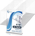 26 Pack Acrylic Sign Holder 4 x 6 Clear Display Table Signs Stand, Double Sided T Shape Flyer Holder Plastic for Picture Paper Frame Holder Home Office Menu Retail Show Fair