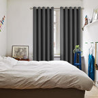 BGment Blackout Curtains for Bedroom - Grommet Thermal Insulated Room Darkening Curtains for Living Room, Set of 2 Panels (70 x 84 Inch, Dark Grey)
