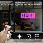 30" x 10" Large LED Open Signs with Remote Control 14 Modes Dimmable Open Sign for Business Window Stores Retail and Restaurant Pink
