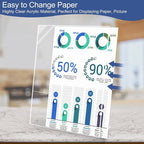 Slanted Back Acrylic Sign Holder 4 x 6, Clear Tabletop Stands for Display, Plastic Paper Sign Holders for Office, Home, Restaurant (6 Pack)