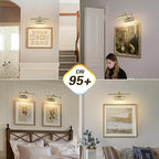 Wireless Picture Lights Rechargeable Gallery Lighting Battery Picture Frame Light with Remote and Timer, Adjustable Art Light for Paintings, Portraits, Antique Bronze Finish 12'' Inch 2W 2700K