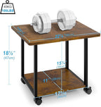 MARTY 22"x15.75" Large Under Desk Printer Stand with Storage Shelf 2-Tier Rolling Printer Cart with Wheels Printer Table for Home Office Heavy Duty Storage Rack for Scanner Fax Machine, Rustic Brown