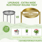 iDavosic.ly 6 Tier Large Plant Stand Indoor, 10 Inch Wide Tall Corner Metal Plant Stands Outdoor for Multiple Plants, Folding Tiered Flower Display Holder Rack Shelf, Gold