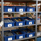 Heavy Duty Plastic Storage Bin, Stackable Organizer for Tools, Parts, and Hardware, Durable Storage Box for Factory, Workshop, And Garage, Blue, 3-Pack