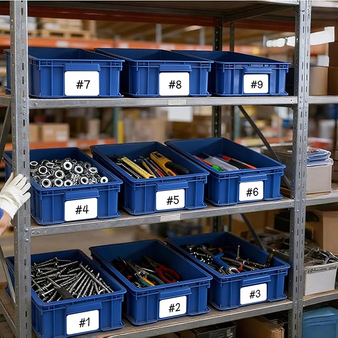 Heavy Duty Plastic Storage Bin, Stackable Organizer for Tools, Parts, and Hardware, Durable Storage Box for Factory, Workshop, And Garage, Blue, 1-Pack