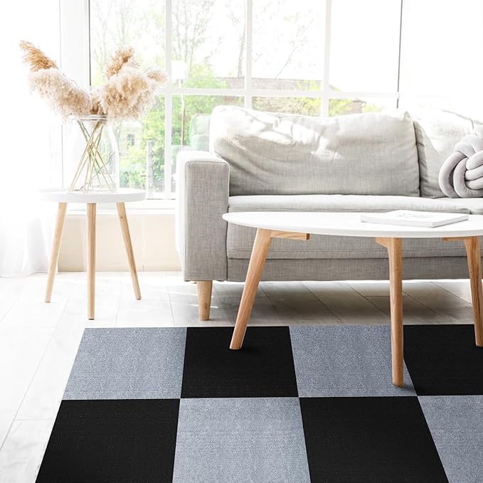 Peel and Stick Carpet Squares 24" x 24", Self Adhesive Non-Slip Carpet Tiles, Peel and Stick Soft Padded Carpet Tiles for Kitchen Bedrooms Indoor Outdoor(20 Tiles/80 sq ft)