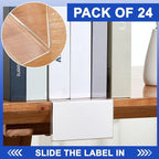 24 Pcs Acrylic Library Moveable Shelf Label Holders Bulk Talker 5" x 3" Clear Shelf Display Markers Retail Label Tags for Office Home Classroom Office Book Shelve