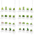 Clear Hanging Window Plant Shelves,2-Pack 4-Tier,Indoor Windows Wall Hanging Plant Stand Flower Display,Flower Pot Organizer Storage for Window Grow Herbs,Microgreens,Succulents,Flowe4,16-Inch