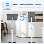 AboveTEK Tablet Floor Stand, Anti-Theft Kiosk Stand, Height Adjustable Tablet Stand Floor with Locking System, for 14.6" Samsung Galaxy Tab S8 Ultra, S9 Ultra, S10 Ultra, S11 Ultra, for Retail & POS