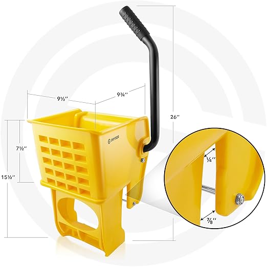 Dryser Side Press Wringer Replacement for Commercial Mop Bucket, 26 and 33 qt - Yellow