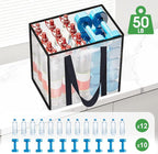 10 Pack Reusable Grocery Bags, Heavy-Duty Shopping Bags with Sturdy Handles, Water-Resistant & Foldable Organizer, Shopping Bags for Groceries, Market, Car Trunk, Multi-Purpose, 33L