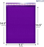 Purple 9.5x14.5 Inch Poly Bubble Mailers #4 | Self Seal Large Padded Envelopes | Air Cushioned Bubble Mailer | Usable Size 9.5x13 Inch | Waterproof Lightweight Mailing Shipping Bags | 100 Pack Bulk