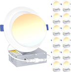 Ensenior 12 Pack 6 inch Gimbal Led Recessed Lighting, 90° Rotatable and 5CCT Selectable, Dimmable Eyeball Recessed Lights, Angled Adjustable Ceiling Downlight, 1200LM, 12W=115W-ETL&FCC Certified