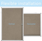Enclosed Felt Bulletin Board 36x24 inch Lockable Cork Noticeboard Display Cases Tamperproof Notice Poster Memo Board with Aluminum Frame for Office, Classroom, Home with 2 Keys (Felt Board)