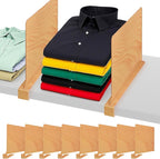 Shelf Dividers for Closet Organization 8 Pack Closet Shelf Divider Closet Dividers for Shelves Shelf Organizer for Closet Shelf Organizer for Wood Closet -Natural
