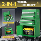 8-Drawer Rolling Tool Chest with Lock, Detachable Tool Cabinet Cart with Wheels, High-Capacity Mechanic Tool Organizer for Garage Workshop Warehouse Storage