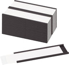LLPT Magnetic Label Holder 4" x 1.2" 26 Packs C Channel 300g White Paper Cards Protective Film Strong Removable for Shelf White Board Toolbox Metal Wall Cabinet Drawer(MH41226)
