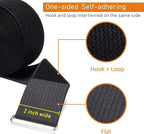 2"x16ft Reusable Cinch Strap with 10 Metal Buckles, Cut-to-Length Fastening Securing Straps, Adjustable Nylon Cable Straps and Cord Ties for Organizer or Storage, 2 inch Wide, Black