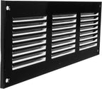 Repa Market 5-Pack 12x4 Inch Air Vent Cover/Black Galvanized Steel Louvered Grill Cover with Mesh Screen/Wall or Ceiling Vent/Durable Flush Mount HVAC Register for Indoor and Outdoor Ventilation