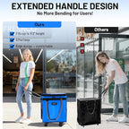 (Medium) Fanwoli Reusable Grocery Bag on Wheels with Upgraded Wrinkle-Resistant Fabric | Enhanced Stability Wheels & Extended Handle | Foldable Shopping Trolley for Laundry, Carries Up to 66 L