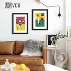 VCK 12x16 Inch Picture Frames, Set of 5 Wooden Picture Frames, Wall Display Decoration for Photos, Paintings, Landscapes, Posters, Drawings, Artwork (Black)