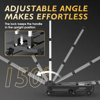 TOOLIOM Folding Hand Truck, 600 lbs Heavy Duty Foldable Luggage Cart with 7 Tank Wheels, Portable Collapsible Dolly Cart with Extendable Base, Utility Cart with Brake Wheels