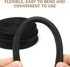 Polyamide Cable Sleeve, 10ft Flexible Expandable Braided Sleeving, Cable Management Sleeve for TV Computer Office Home Entertainment (Black, 5/8")