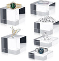 Geelin 6 Pcs Acrylic Risers Stands Display Block Clear Polished Acrylic Cube Solid Display Pedestal Stand Square for Small Jewelry Perfume Photography Collection Food Doll Wedding Christmas 3 Size
