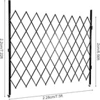 Single Folding Security Gate 7.22' H x 7.5' W Iron Accordion Security Gate Flexible Expanding Security Gate 180° Rolling Barricade Scissor Door with Padlock for Entry Security, Garage, Warehouse