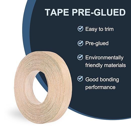 PATIKIL Red Oak Edge Banding, 1 in x 49.2 ft Wood Veneer Tape, Pre-glued Flexible