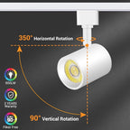 VANoopee 5-Color LED Track Lighting Heads H Type Track Light Heads Dimmable, 2000K 3000K 4000K 5000K 6000K Adjustable, Flicker Free CRI90+ 24° 10W 800lm, White (4 Pack)