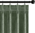 MIULEE Sage Green Velvet Curtains 96 inches Long, Pinch Pleated Blackout Drapes with Hooks, Thermal Insulated Pinch Pleat Panels for Bedroom Living Room, 2 Panels
