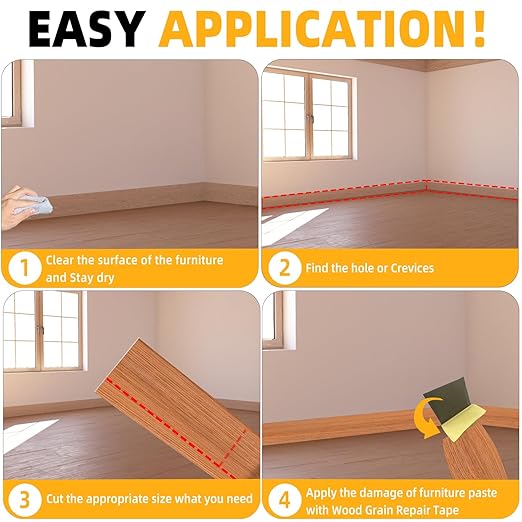 GSCIT Club Wood Grain Repair Tape, 2.3 inch X 15ft Self Adhesive Red Oak Grain Repair Patch for Tables, Chairs, Baseboards, Doors, Windows, Floors, Handicraft DIY.