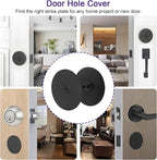 Door Hole Cover Plate Black, 2-5/8" Diameter Deadbolt or Door Lock Cover Plate in Matt Black Finish 1 Pack