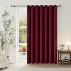 ChrisDowa Room Divider Curtain 90 Inches Long, Wide Blackout Sliding Door Curtain for Bedroom, Room Darkening Privacy Window Curtain for Patio Door (1 Panel Set, Burgundy Red, 100 x 90 Inch)