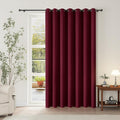 ChrisDowa Room Divider Curtain 120 Inches Long, Wide Blackout Sliding Door Curtain for Bedroom, Room Darkening Privacy Window Curtain for Patio Door (1 Panel Set, Burgundy Red, 100 x 120 Inch)