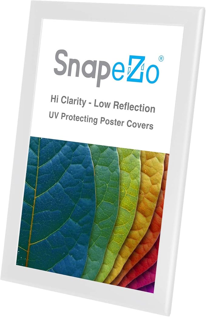 SnapeZo Photo Frame 11x17, White, 1.25 Inch Aluminum Profile, Front-Loading Snap Frame, Wall Mounting, Professional Series